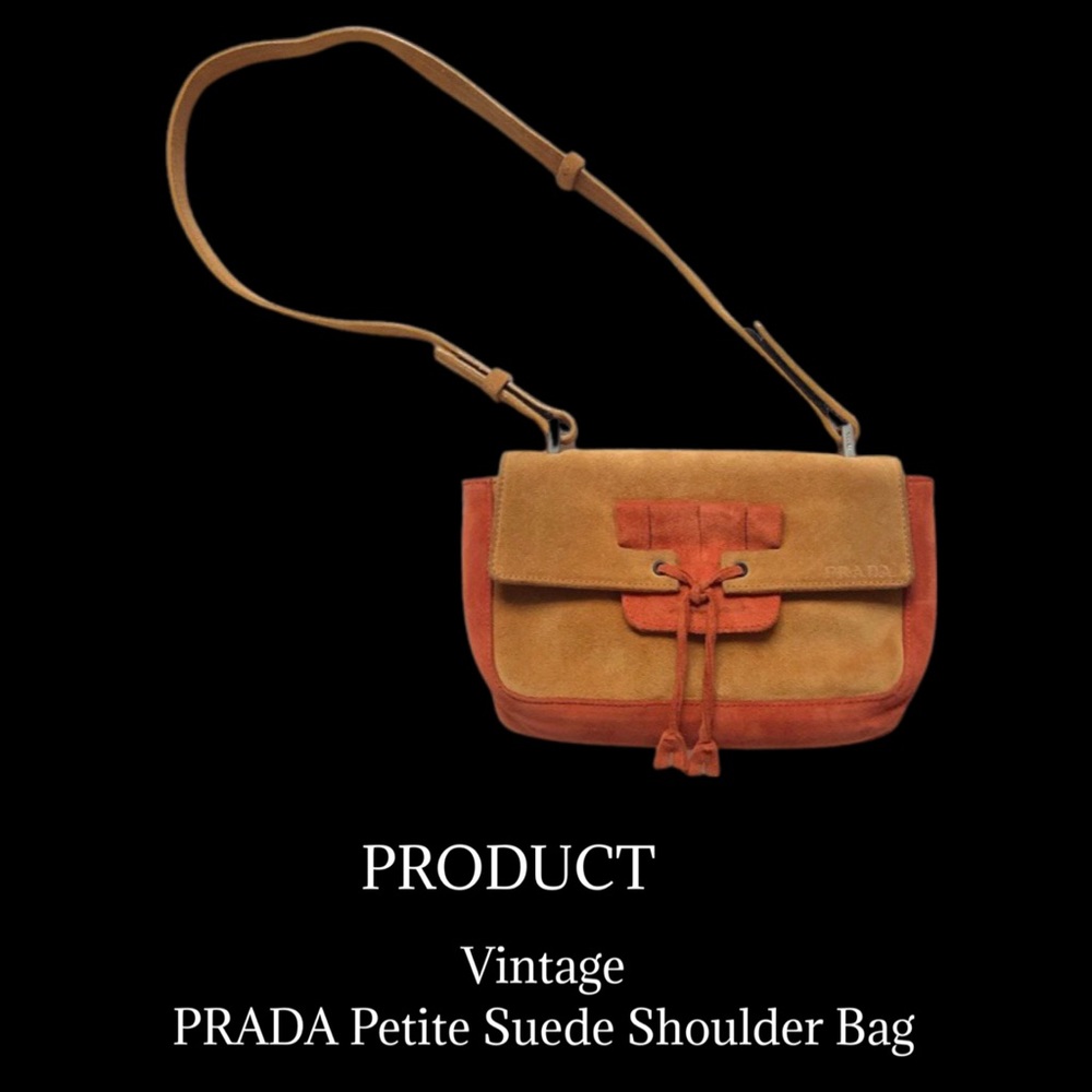 Vintage PRADA Two Tone Mini Suede Bag